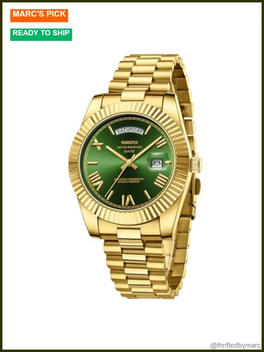Men's Analog Quartz Stainless Steel Watch with Day Date Calendar Water Resistant